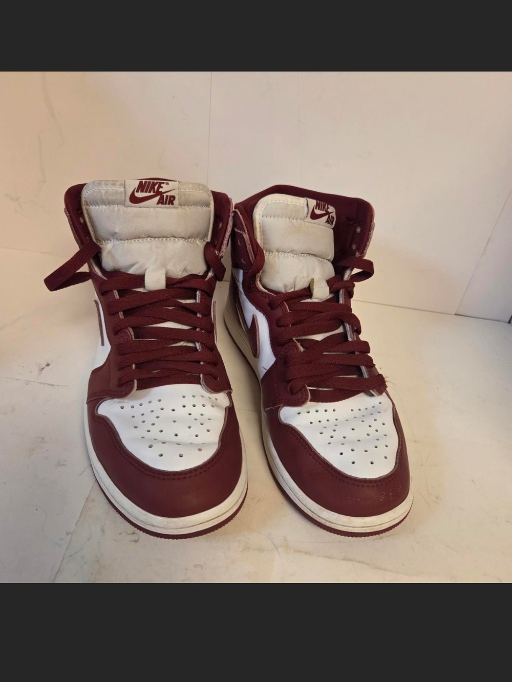Nike Air Jordan 1 Retro High OG "Burgundy" sneakers.